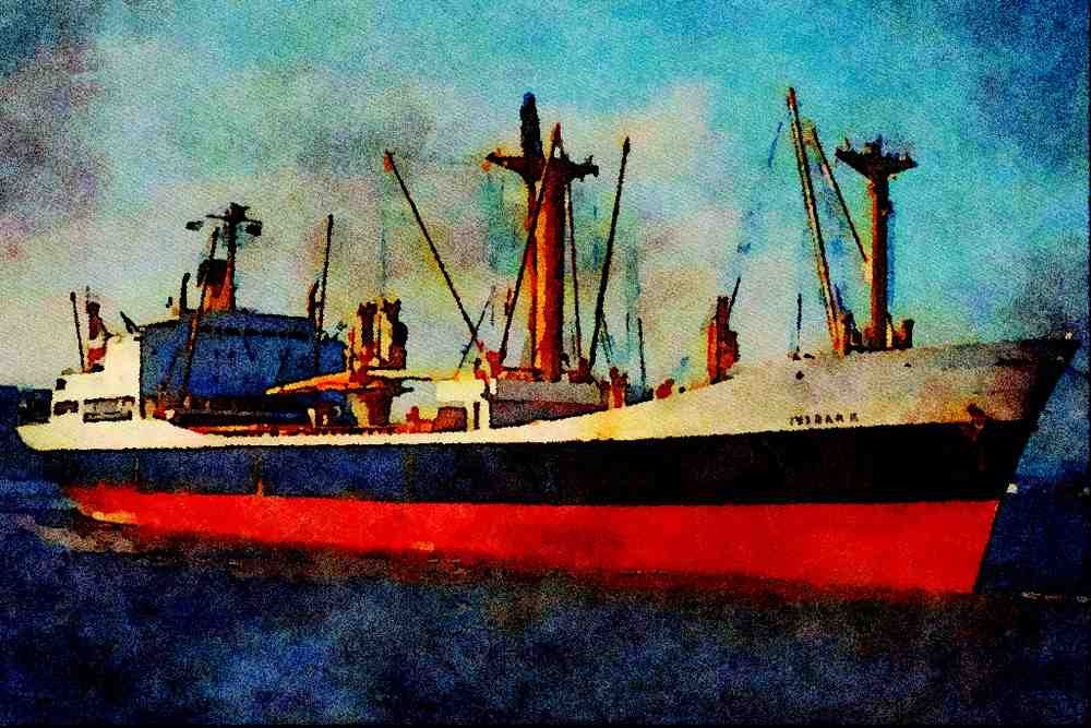 535048 British Bank Line Vessel IVYBANK A4 Limited Edition Watercolour Print
