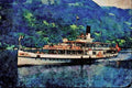 535061 1902 Swiss built Lake Lucerne Paddler UNTERWALDEN A4 Limited Edition Watercolour Print