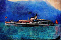 535062 LOTSCHBERG, Swiss Lake Brienz Paddler A4 Limited Edition Watercolour Print