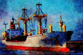 535065 SAGALAND, Norwegian Cargo Vessel A4 Limited Edition Watercolour Print