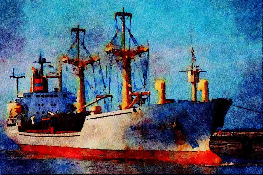 535065 SAGALAND, Norwegian Cargo Vessel A4 Limited Edition Watercolour Print