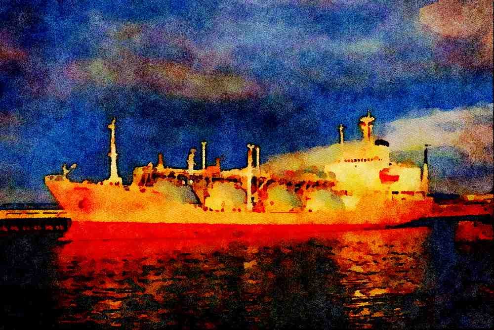 535066 1982 L.P. Gas Tanker BALDER PHENIX A4 Limited Edition Watercolour Print
