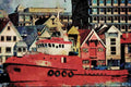 535067 Norwegian owned Tug HAABAS At Stavanger A4 Limited Edition Watercolour Print