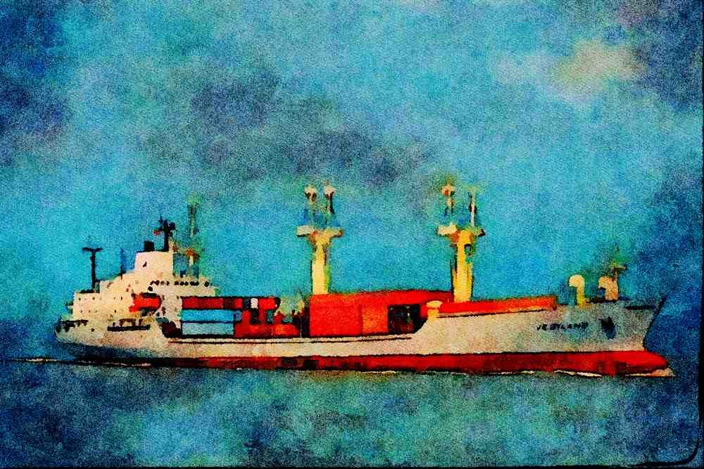 535070 Norwegian Cargo Vessel VESTLAND A4 Limited Edition Watercolour Print