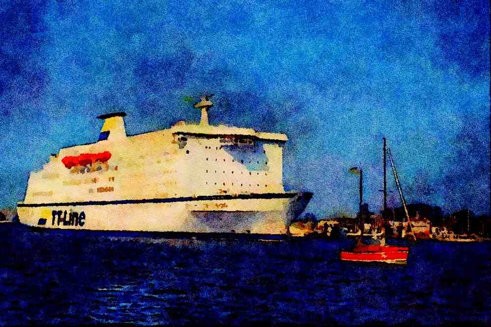 535085 NILS HOLGERSSON, German Owned Baltic Ferry A4 Limited Edition Watercolour Print