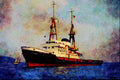 535092 1962 German Ocean Going Rescue Tug PACIFIC A4 Limited Edition Watercolour Print