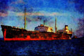 535094 1954 British owned Steam Tanker CERINTHUS A4 Limited Edition Watercolour Print