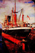 535095 Blue Funnel Vessel ATREUS In Dry Dock A4 Limited Edition Watercolour Print