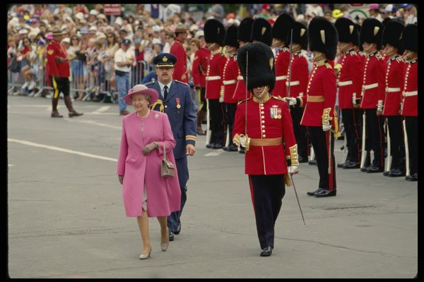 536073 Queen Elizabeth Reviewing Troops In Ottawa, Canada A4 Photo Print