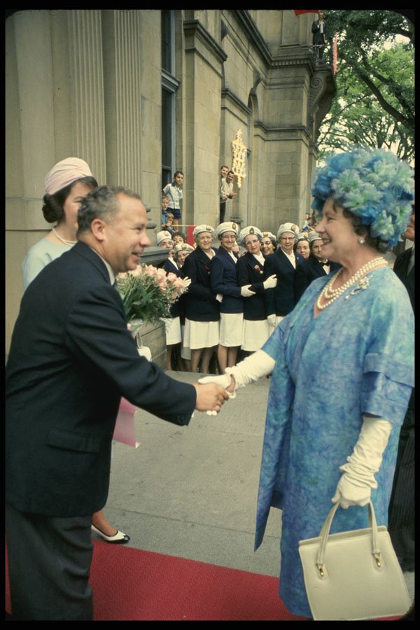 536077 Premier Louis Robichaud Greets Queen Mother, New Brunswick A4 Photo Print