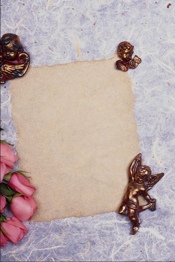 537012 Paper And Cupids A4 Photo Print