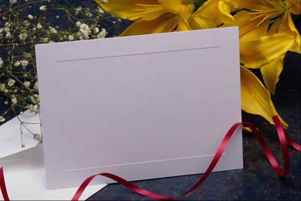 537025 Card And Flowers A4 Photo Print
