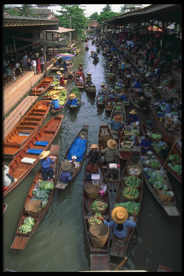 538017 Floating Market Near Bangkok, Thailand A4 Photo Print