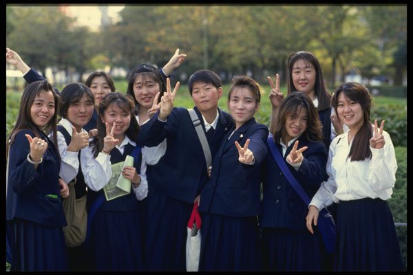 538030 School Children, Japan A4 Photo Print