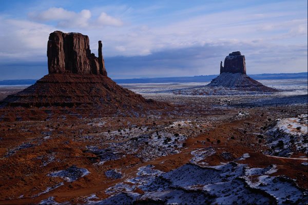 539077 Snow, Monument Valley, Utah A4 Photo Print
