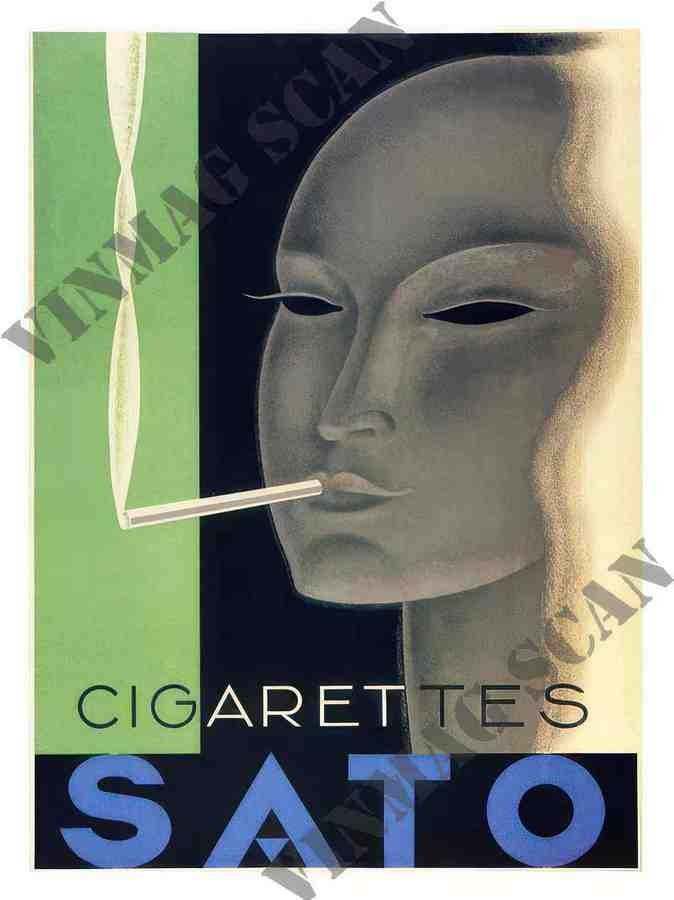 540 cigarettes sato art deco advert 1930s 2 Vintage Advert A4 Photo Print