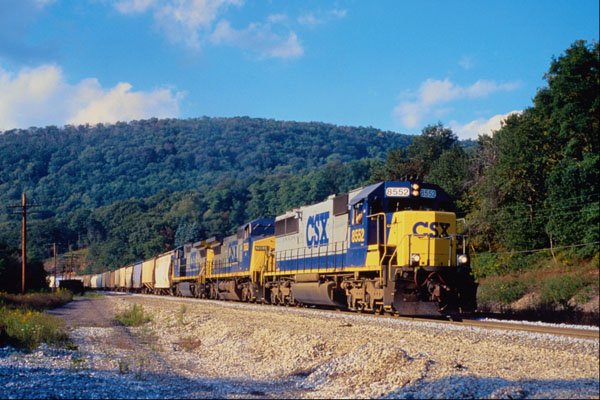543002 Eastbound CSX Grain Train Near Sandpatch, PA A4 Photo Print