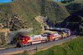 543008 Westbound Santa Fe Intermodel In Tehachapi Mountains A4 Photo Print