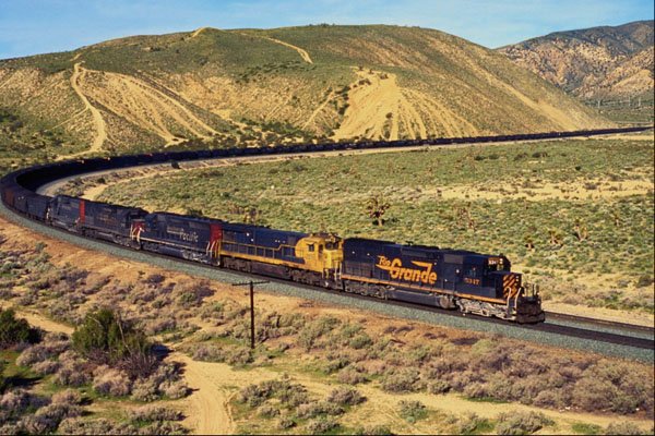 543010 Eastbound Coal Train Near Mojave, CA A4 Photo Print