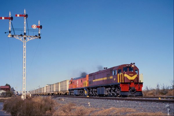 543014 South African Railways Freight Leaving Orange River A4 Photo Print