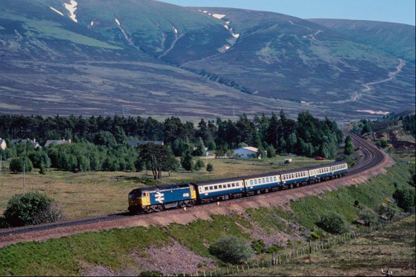 543044 Glasgow To Inverness Train Near Dalwhinnie, Scotland A4 Photo Print