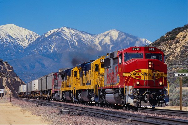 543068 Eastbound Santa Fe Intermodel, Cajon Summit, CA A4 Photo Print