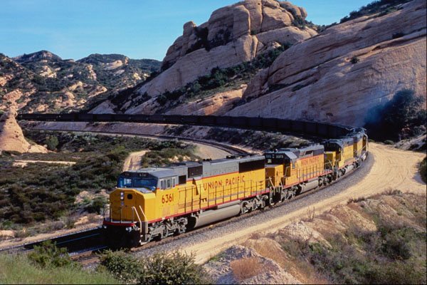 543070 Union Pacific Coal Train Climbing Cajon Pass, CA A4 Photo Print