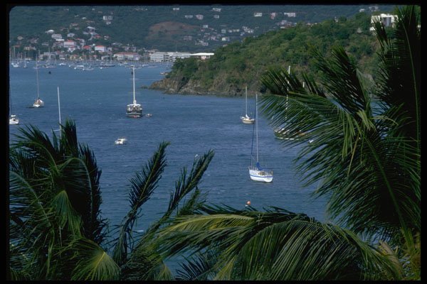 544074 St. Thomas Harbor A4 Photo Print