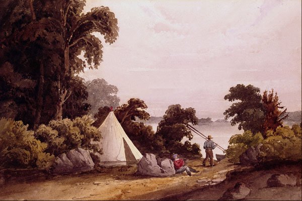 545059 Encampment On The Ottawa River, A.T. Hamilton, 1850 C40059 A4 Photo Print