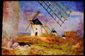 547002 Windmills, La Mancha, Spain A4 Limited Edition Watercolour Print
