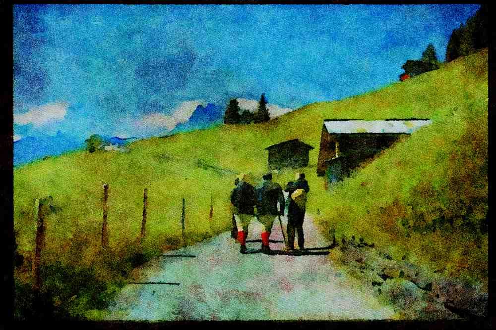 547006 Murren, Switzerland A4 Limited Edition Watercolour Print