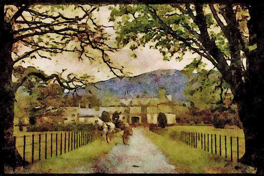 547010 Horse And Buggy, Muckcross House, Killarney, Ireland A4 Limited Edition Watercolour Print