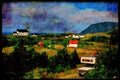 547019 Tiny Fishing Community, Nova Scotia, Canada A4 Limited Edition Watercolour Print