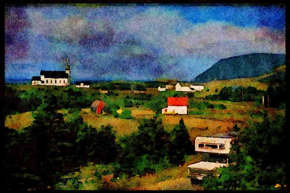 547019 Tiny Fishing Community, Nova Scotia, Canada A4 Limited Edition Watercolour Print