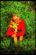 547041 Model Elke In Field A4 Limited Edition Watercolour Print