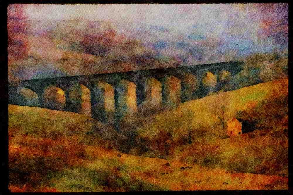 547044 Dent Head Viaduct, Yorkshire Dales, England A4 Limited Edition Watercolour Print