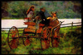 547056 Bride And Groom Off For A Cowboy Honeymoon A4 Limited Edition Watercolour Print
