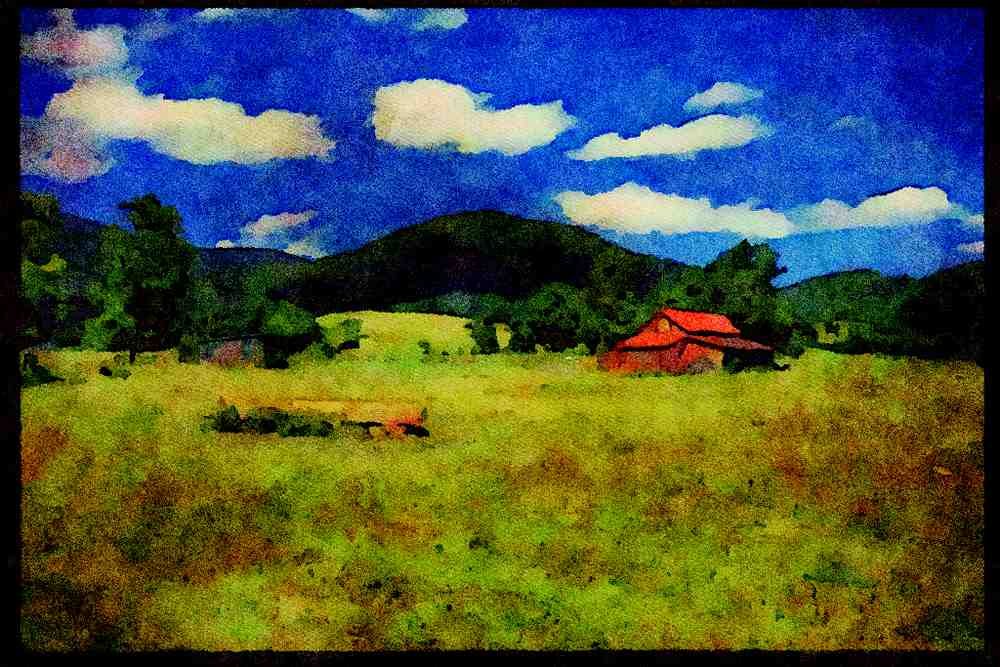 547061 Farmlands Of Madison County, Virginia A4 Limited Edition Watercolour Print