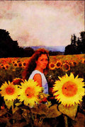 547085 Girl With Sunflowers, Britain A4 Limited Edition Watercolour Print