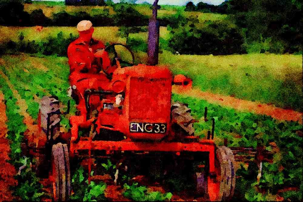 547095 Tractor, Norfolk, England A4 Limited Edition Watercolour Print