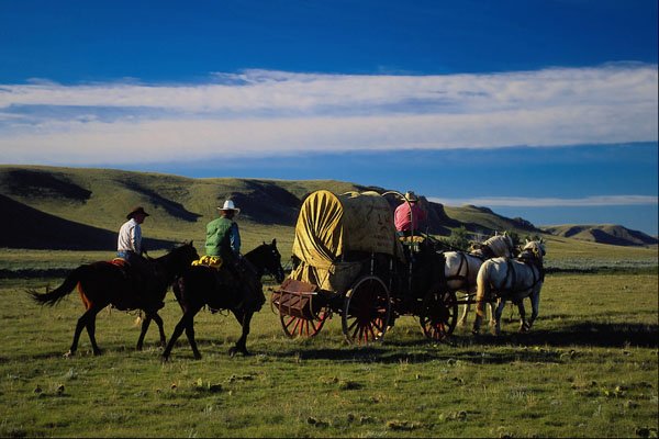 547099 Chuckwagon Under Big Sky A4 Photo Print