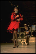 548006 Red Jacket And Skirt With Black Edge Decorations And Hat A4 Photo Print