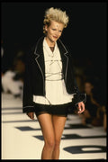 548017 Black Miniskirt, Black Jacket And Pleated Shirt A4 Photo Print