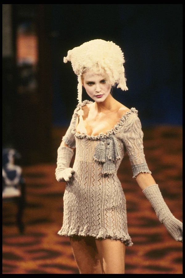 548018 Crochet Minidress, Gloves And Hat A4 Photo Print