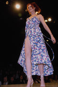 548069 Calf length Wraparound Summer Dress With Flower Design A4 Photo Print