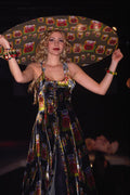548073 Large Pattern Hat And Long Velvet Dress A4 Photo Print