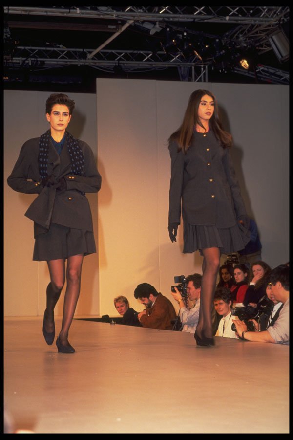 548077 Two Models In Gray Suit Jackets A4 Photo Print
