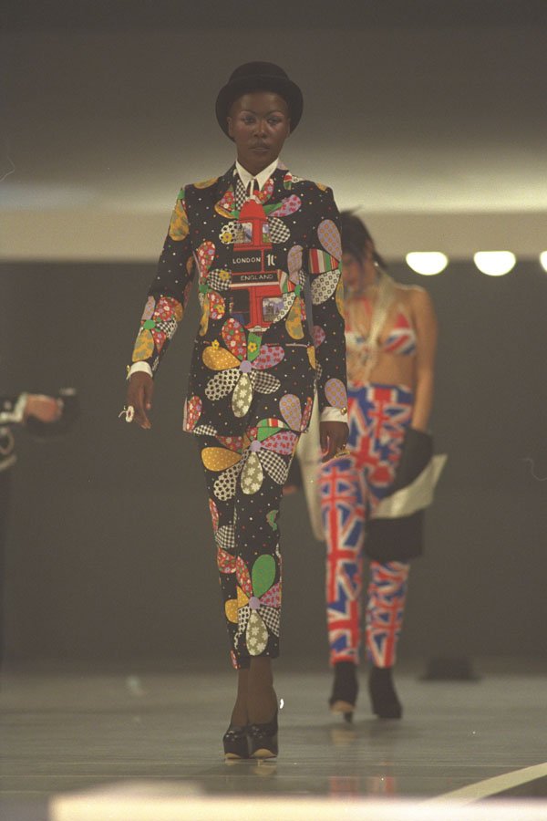 548083 Black Gents type Suit With Flower Patterns A4 Photo Print
