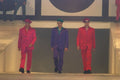 548089 Suits With Berets, Two Red And One Purple A4 Photo Print