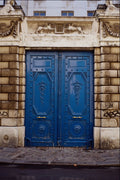 549002 Royal Blue Door With Caduceus A4 Photo Print